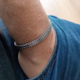 Pánsky oceľový ID náramok na gravírovanie 