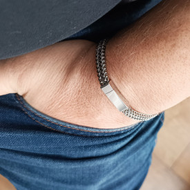 Pánsky oceľový ID náramok na gravírovanie 
